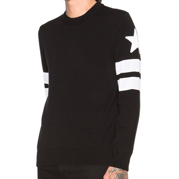 Givenchy black banded sleeve crew neck sweater size L - Picture 3 of 10